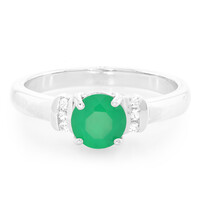 Bague en argent et Calcédoine verte