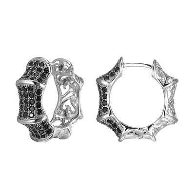 Boucles d'oreilles en argent et Spinelle noir