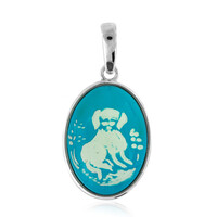 Pendentif en argent et Ambre bleue