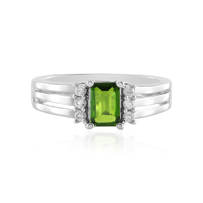 Bague en argent et Diopside de Russie