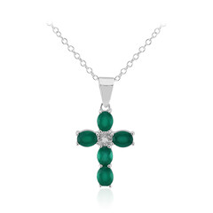 Collier en argent et Agate verte