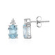 Boucles d'oreilles en argent et Topaze bleu ciel