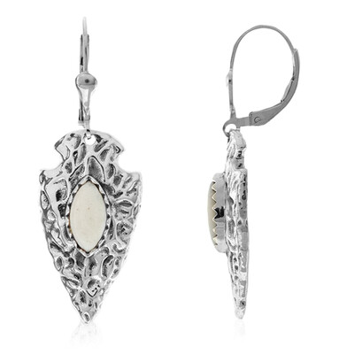 Boucles d'oreilles en argent et Agate blanche (Desert Chic)