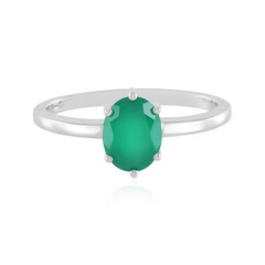 Bague en argent et Onyx vert