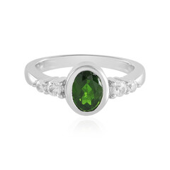 Bague en argent et Diopside de Russie