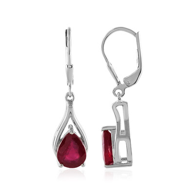 Boucles d'oreilles en argent et Rubis de Bemainty