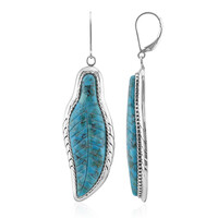 Boucles d'oreilles en argent et Turquoise bleue de Mohavie (Art of Nature)