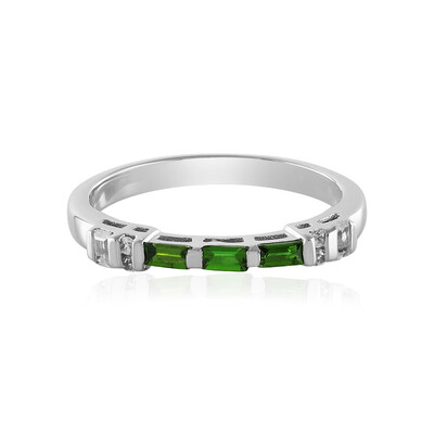 Bague en argent et Diopside de Russie