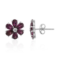 Boucles d'oreilles en argent et Grenat Rhodolite