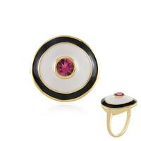 Bague en argent et Tourmaline rose du Brésil 