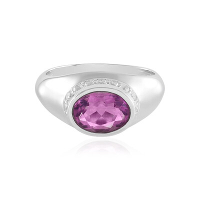 Bague en argent et Fluorite rose (KM by Juwelo)