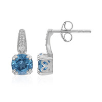 Boucles d'oreilles en argent et Topaze bleu Suisse