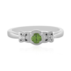 Bague en argent et Zircon de Ceylan vert