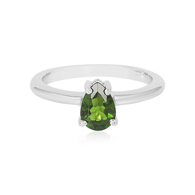 Bague en argent et Diopside de Russie