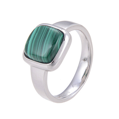 Bague en argent et Malachite