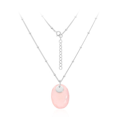 Collier en argent et Calcédoine rose