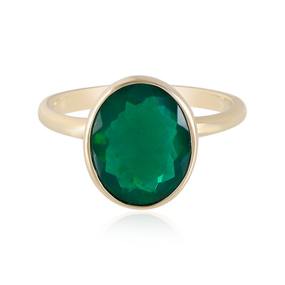 Bague en or et Opale verte d'Éthiopie