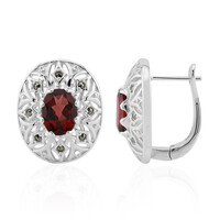 Boucles d'oreilles en argent et Grenat du Mozambique (Annette classic)