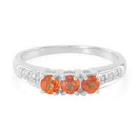 Bague en argent et Saphir orange