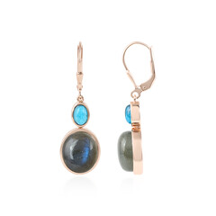 Boucles d'oreilles en argent et Labradorite bleue de Maniry (KM by Juwelo)