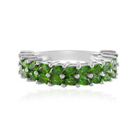 Bague en argent et Diopside de Russie