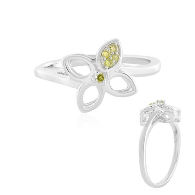 Bague en argent et Diamant jaune SI1