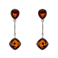 Boucles d'oreilles en argent et Ambre baltique