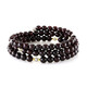 Bracelet en acier et Grenat du Mozambique (Riya)