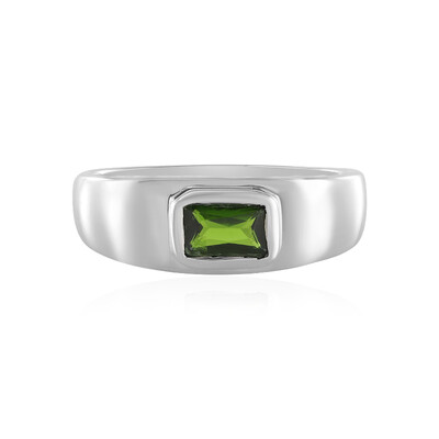 Bague en argent et Diopside de Russie