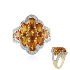 Bague en argent et Citrine Madère