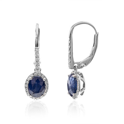 Boucles d'oreilles en or et Saphir bleu de Ceylan (CIRARI)