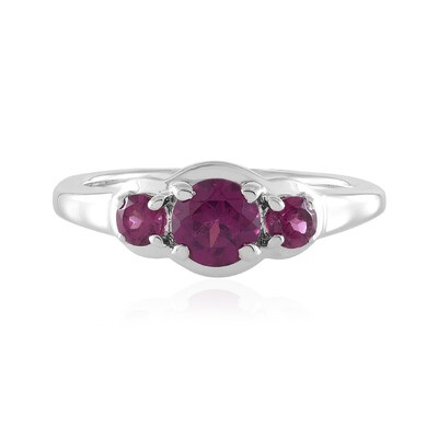 Bague en argent et Grenat magenta