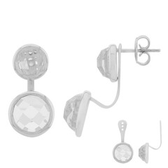 Boucles d'oreilles en argent et Quartz blanc (TPC)