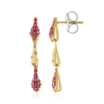 Boucles d'oreilles en argent et Rubis de Birmanie (Gems en Vogue)