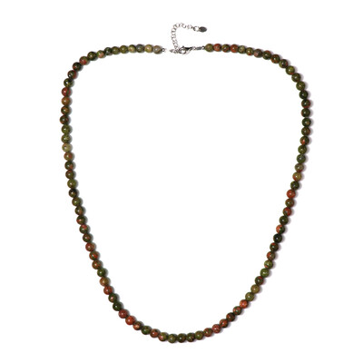 Collier en argent et Unakite