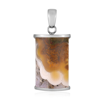 Pendentif en argent et Agate mousse (Bali Barong)