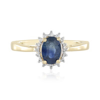 Bague en or et Saphir bleu