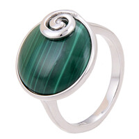 Bague en argent et Malachite