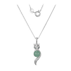 Collier en argent et Aventurine verte