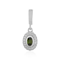 Pendentif en argent et Zircon de Ceylan vert