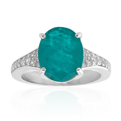 Bague en argent et Quartz bleu-vert