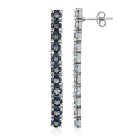 Boucles d'oreilles en argent et Quartz mystique bleu