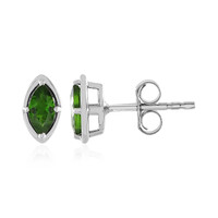 Boucles d'oreilles en argent et Diopside de Russie