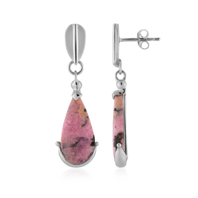 Boucles d'oreilles en argent et Rhodonite Sulavesi (Bali Barong)