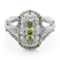 Bague en argent et Diamant vert