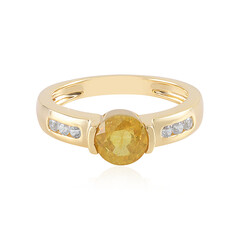 Bague en argent et Saphir jaune de Madagascar