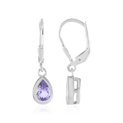 Boucles d'oreilles en argent et Tanzanite non chauffée