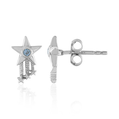 Boucles d'oreilles en argent et Aigue-Marine Santa Maria