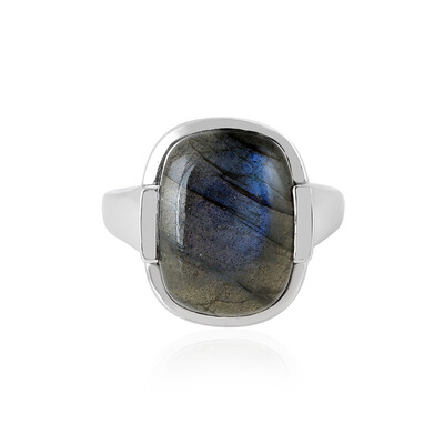 Bague en argent et Labradorite bleue de Maniry (KM by Juwelo)