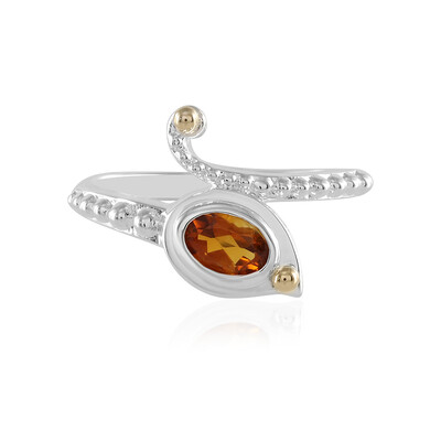 Bague en argent et Citrine Madère (Granulieren)